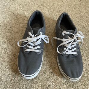 Gray and white vans, women size 7.5, lace up